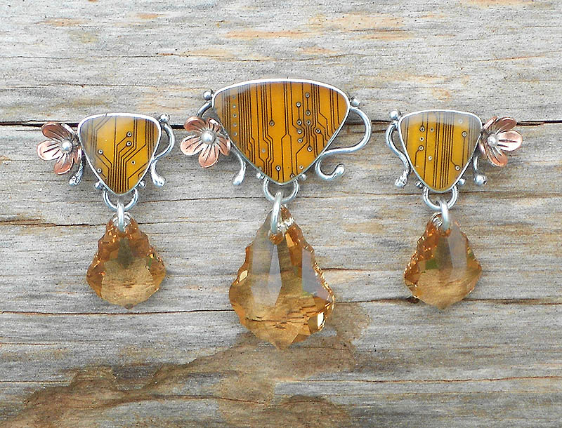 amber and topaz set