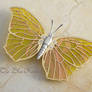 yellow sulfur butterfly brooch