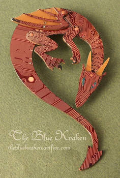 Long Red Dragon Brooch - circuit