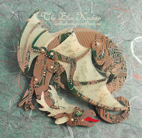 horned circuit dragon brooch