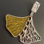 Filigree ginkgo leaf pendant