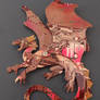 red spinned dragon brooch