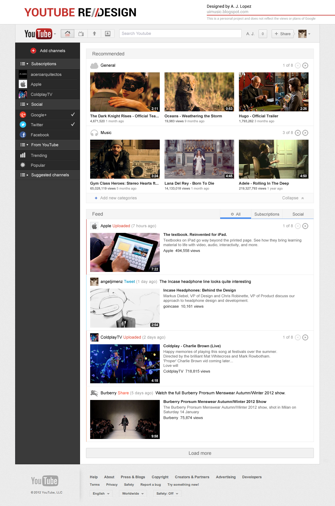 New YouTube Redesign: Project Apollo