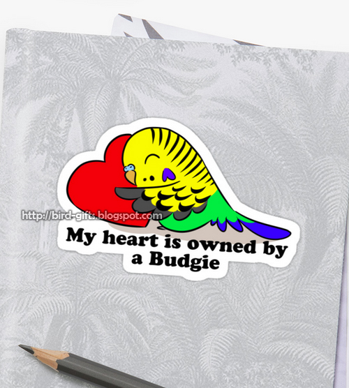 My Heart Belongs To A Green Budgie Sticker