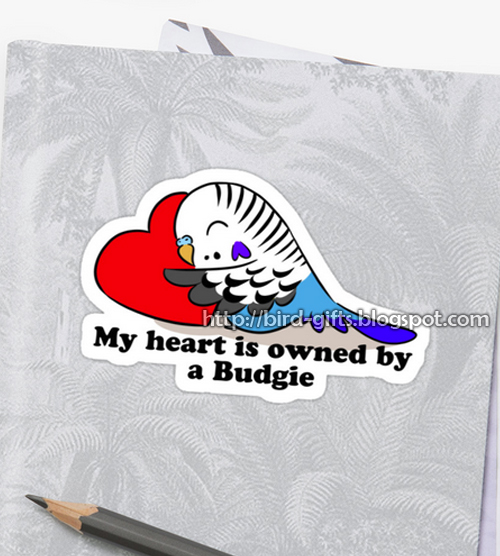 Click here to buy this My Heart Belongs To A Blue Budgie Sticker! My Heart Belongs To A Blue Budgie Sticker
