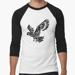 Tribal Cockatoo Parrot Bird Tattoo 3/4 sleeved T-Shirt