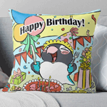 Black masked lovebird happy birthday parrot Pillow
