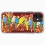 Colorful Budgies Pattern iPhone Case