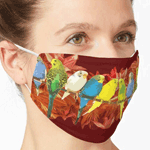 Colorful budgie pattern Face Mask