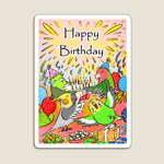 Lovebird Budgie Cockatiel Parrotlet Happy Birthday Magnet