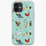 Cute Seamless Roosters Pattern Cartoon iPhone Case