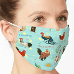 Cute Seamless Roosters Pattern Cartoon Mask