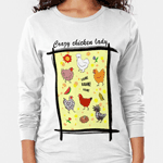 Cute Seamless Chickens Pattern Cartoon Long Sleeve T-Shirt