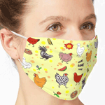 Cute Seamless Chickens Pattern Cartoon Mask