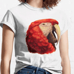 Scarlet Macaw Parrot Realistic Painting T-Shirt