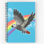 Rainbow Bridge African Grey Parrot Spiral Notebook