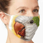 Quaker Parrot Realistic Painting Mask