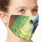 Blue Fronted Amazon Parrot Realistic Painting Mask