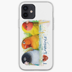 Black Masked Fischer Lutino Peach Faced Lovebird Realistic Painting iPhone Case