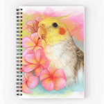 Cockatiel With Frangipani Realistic Painting Napkin