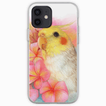 Cockatiel With Frangipani Realistic Painting iPhone Case