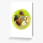 Munia Finches Realistic Painting Greeting Card