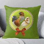 Munia Finches Realistic Painting Pillow