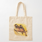 Java Sparrow Finches Realistic Painting Tote Bag