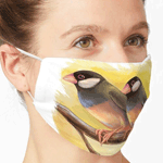 Java Sparrow Finches Realistic Painting Mask