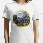 African Grey Parrot Realistic Painting T-Shirt