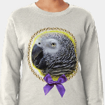 African Grey Parrot Realistic Painting Sweatshirt