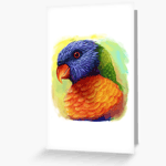 Rainbow Lorikeet Realistic Painting Greeting Card