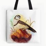 Owl Finches Realistic Painting Realistic Painting Tote Bag