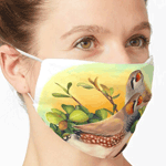 Zebra Finches Realistic Painting Mask
