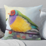 Gouldian Finch Realistic Painting Pillow