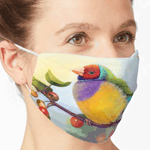 Gouldian Finch Realistic Painting Mask
