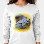 Black Palm Cockatoo Realistic Painting Long Sleeve T-Shirt