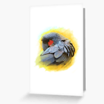 Black Palm Cockatoo Realistic Painting Greeting Card