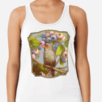 Click here to buy this Orange Cheeked Waxbill Finch With Blueberries Realistic Painting Tank Top! Orange Cheeked Waxbill Finch With Blueberries Realistic Painting Tank Top