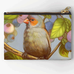 Click here to buy this Orange Cheeked Waxbill Finch With Blueberries Realistic Painting Zipper Pouch! Orange Cheeked Waxbill Finch With Blueberries Realistic Painting Zipper Pouch