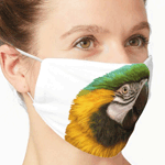 Blue and Gold Macaw Realistic Painting Mask