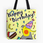 Happy Birthday Cockatiel Tote Bag