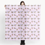 Zebra finch cute cartoon pink chekered pattern Scarf