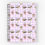 Zebra finch cute cartoon pink chekered pattern Notebook