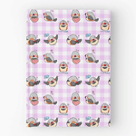 Zebra finch cute cartoon pink chekered pattern Journal