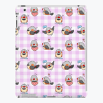 Zebra finch cute cartoon pink chekered pattern iPad Case