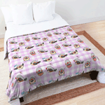 Click here to buy this Zebra finch cute cartoon pink chekered pattern Comforter! Zebra finch cute cartoon pink chekered pattern Comforter