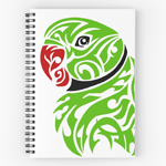 Green Ringneck Parrot Tattoo Notebook