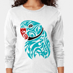 Blue Ringneck Parrot Tattoo Long Sleeve T-Shirt