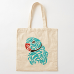 Blue Ringneck Parrot Tattoo Tote Bag